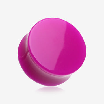 A Pair of Neon Colored UV Acrylic Double Flared Ear Gauge Plug-Purple